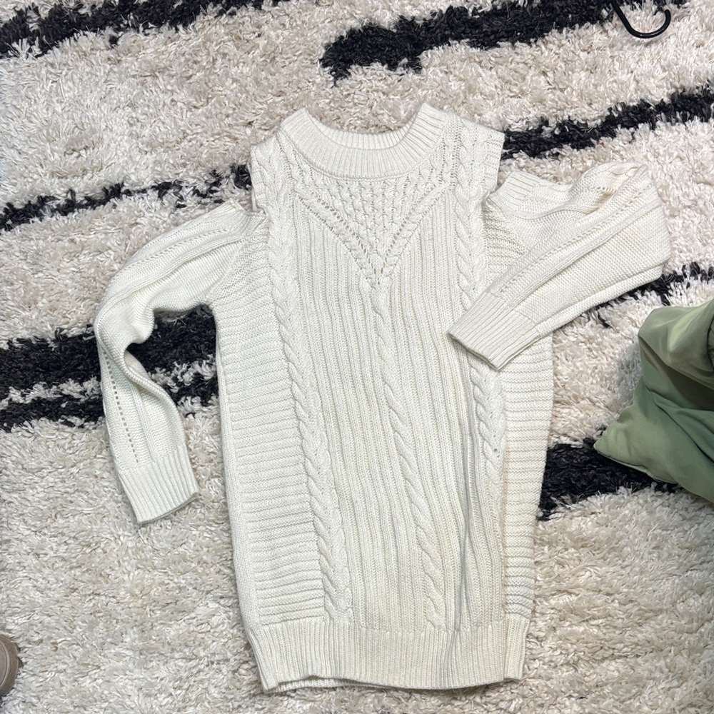 Elegant Cream Cable Knit Sweater